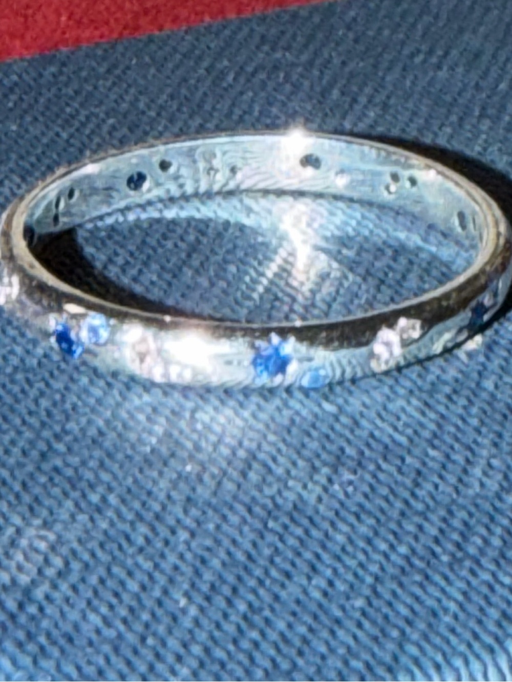 Sterling Silver Blue Sapphire Accent Bangle Bracelet